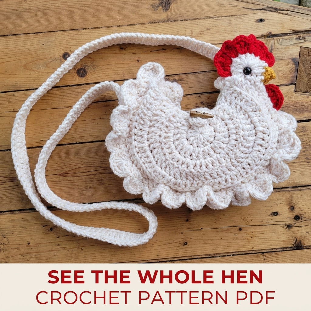Hen Bag Crochet Pattern PDF – Chicken Crossbody Purse