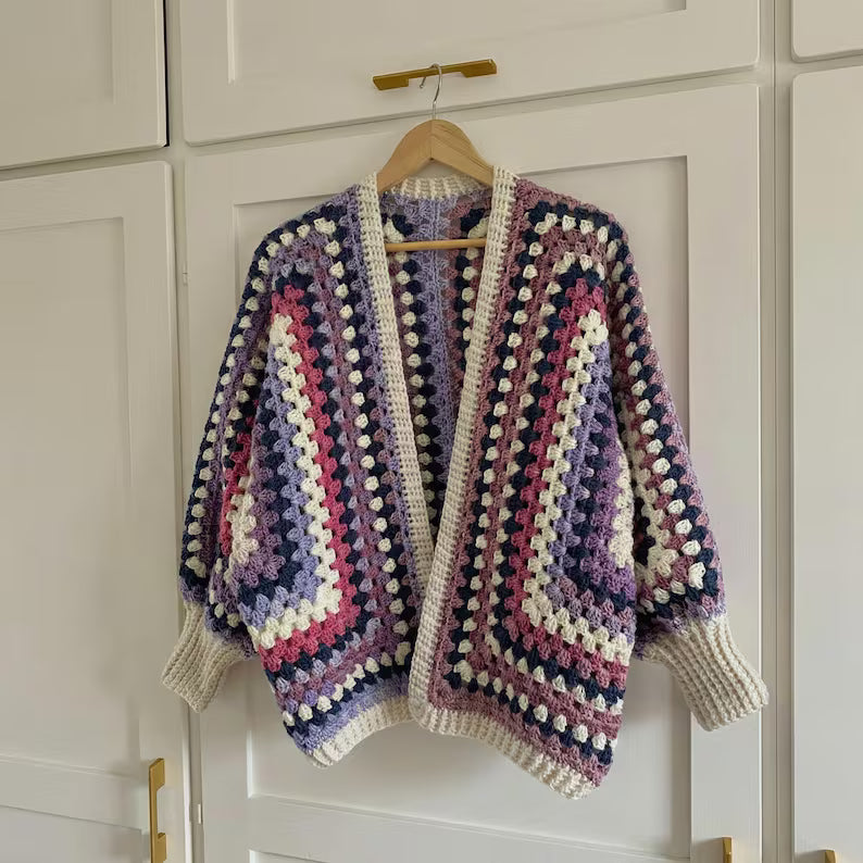 Hexagon Granny Square Cardigan Crochet Pattern PDF, Boho Oversized Cardigan Pattern, Beginner Friendly, US Terms, Instant Download