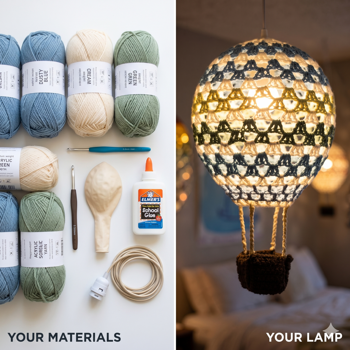 Hot Air Balloon Lamp Crochet Pattern