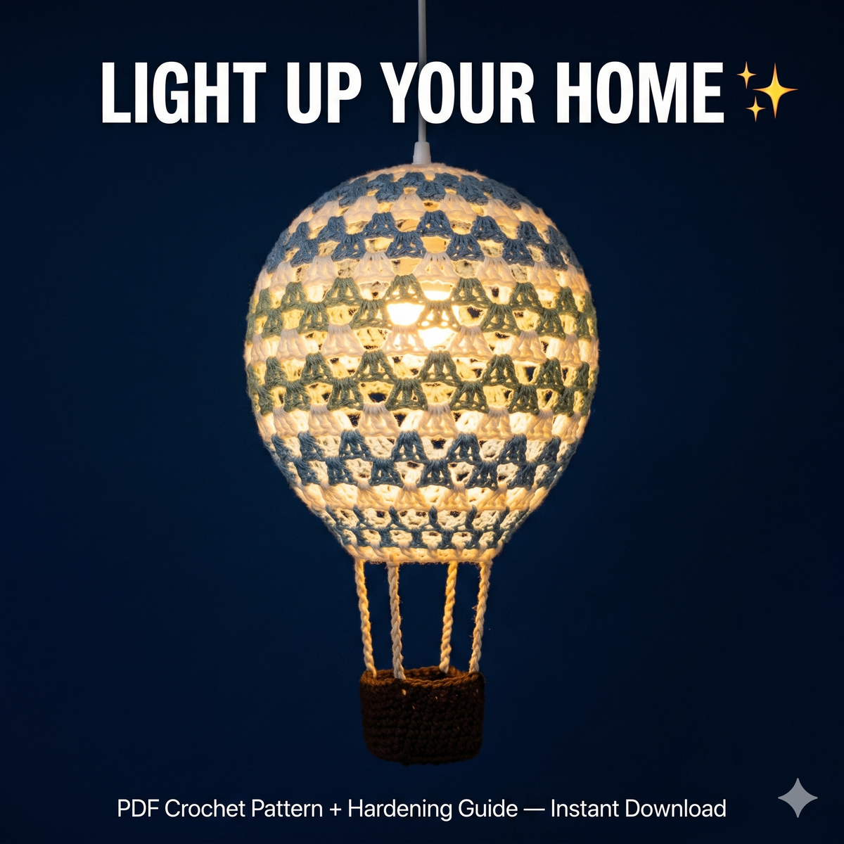 Hot Air Balloon Lamp Crochet Pattern