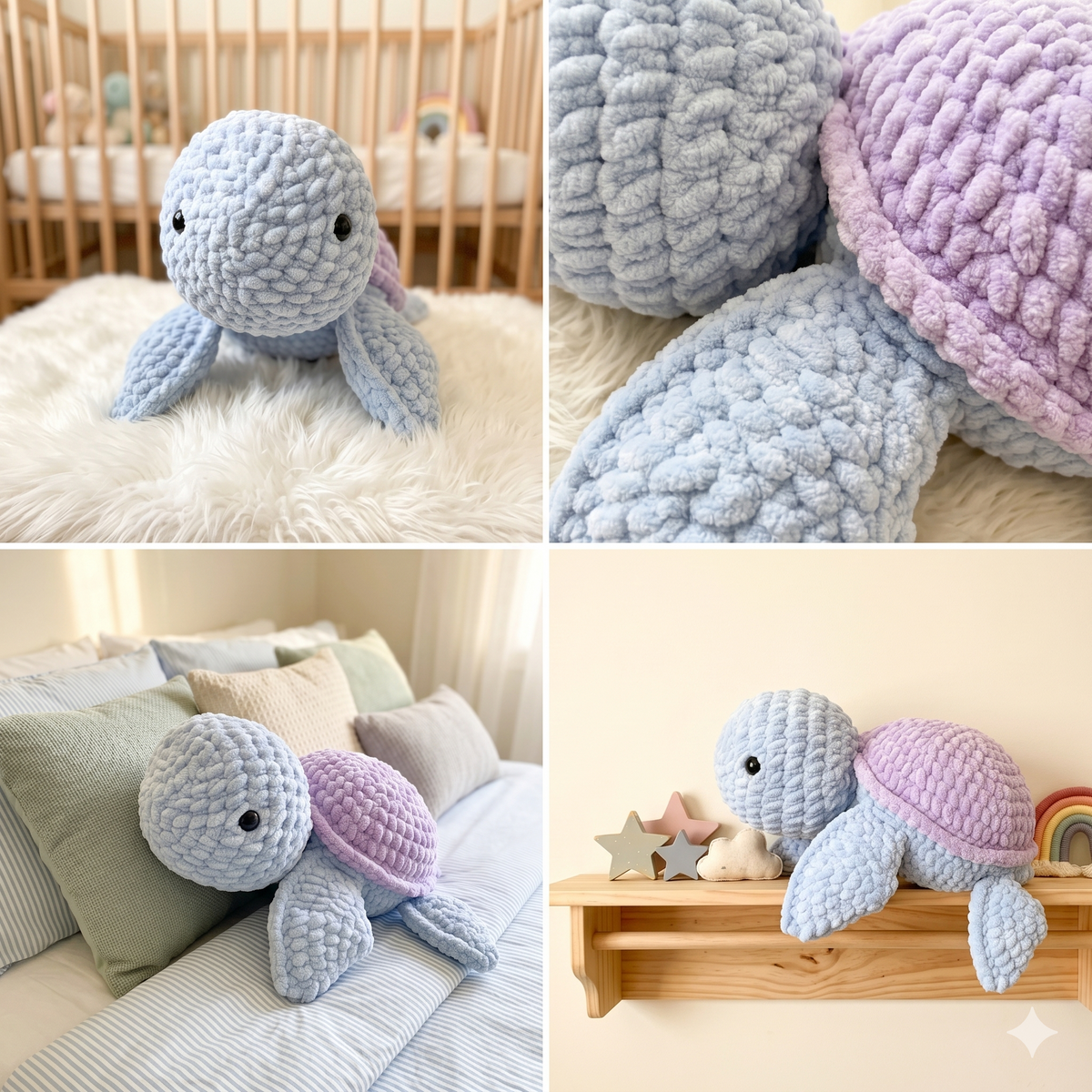 Jumbo Crochet Turtle Pattern: Easy Amigurumi Plushie (PDF Download, Multilingual)