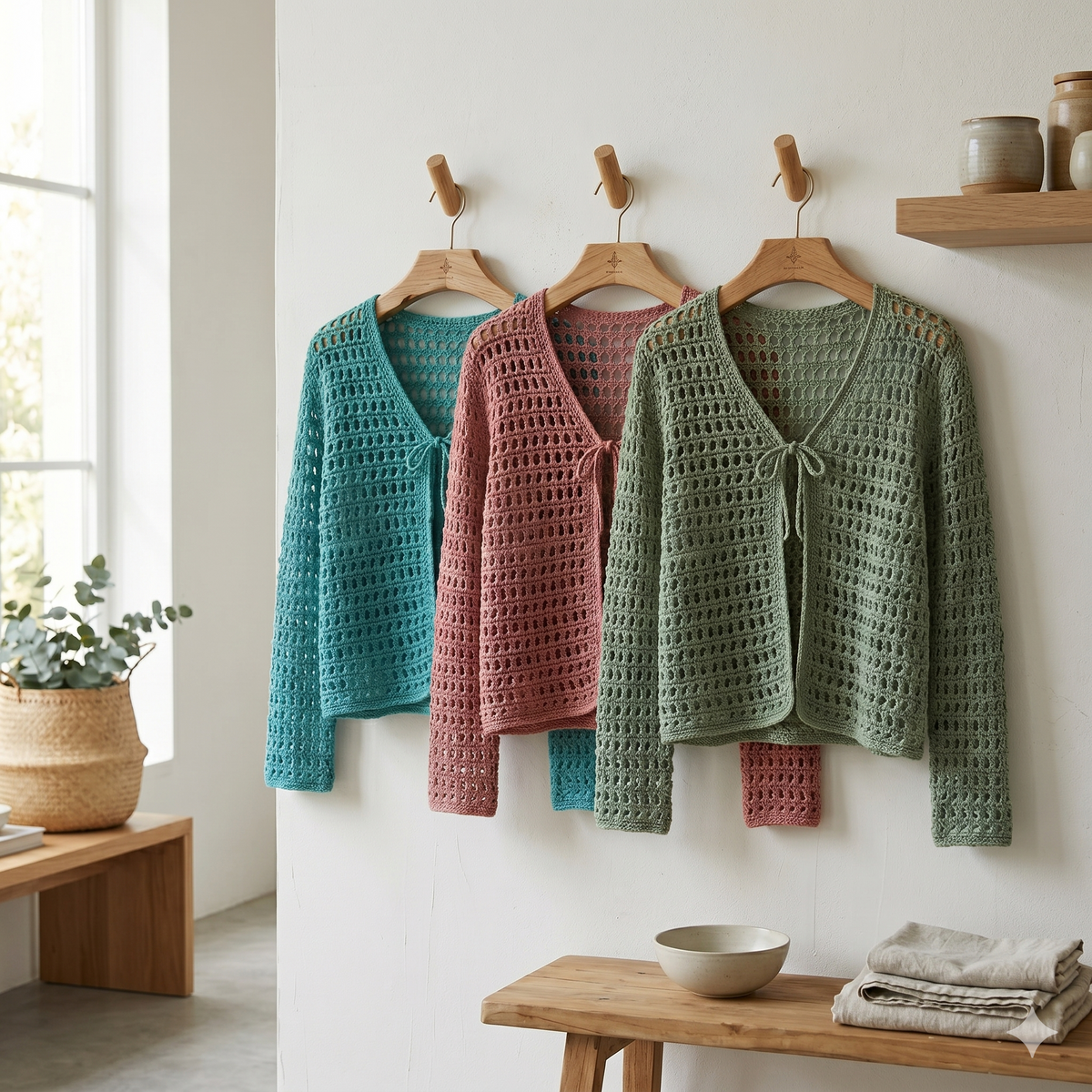 Boho Crochet Mesh Cardigan Pattern PDF - Lightweight V-Neck Summer Sweater, Sizes XS to 5XL, Instant Download