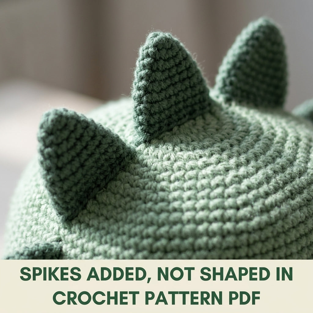 Dino Spike Bucket Hat Crochet Pattern PDF – Kids Dinosaur Hat with Spikes