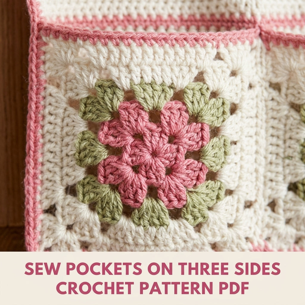 Rose Granny Door Organizer Crochet Pattern PDF – Hanging Bathroom Storage