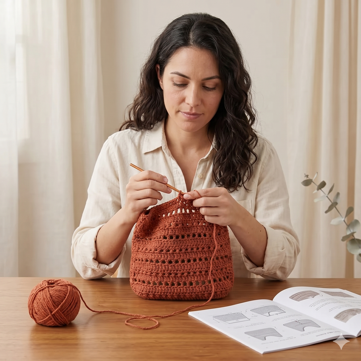 Boho Crochet Tote Bag Pattern | Textured Shoulder Market Bag DIY (PDF Download)
