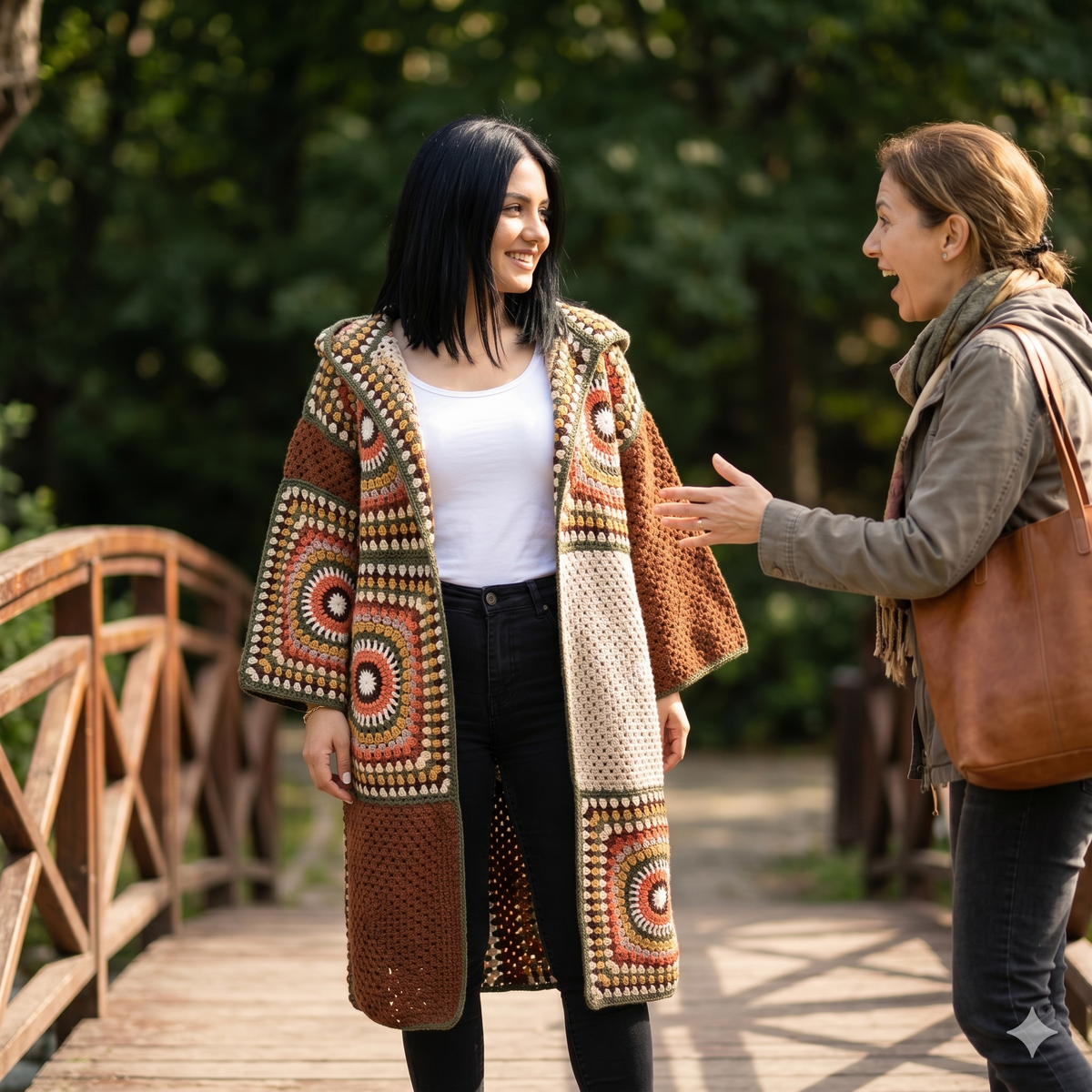 Crochet Hooded Cardigan Pattern PDF with Video Tutorial, Oversized Granny Square Coat DIY