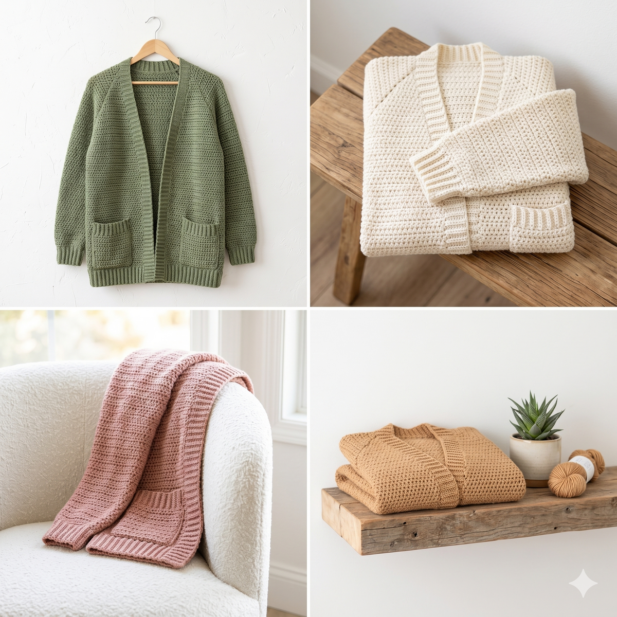 Beginner Crochet Cardigan Pattern PDF | Easy Oversized Raglan Cardigan | Step-by-Step Tutorial | XS–5XL