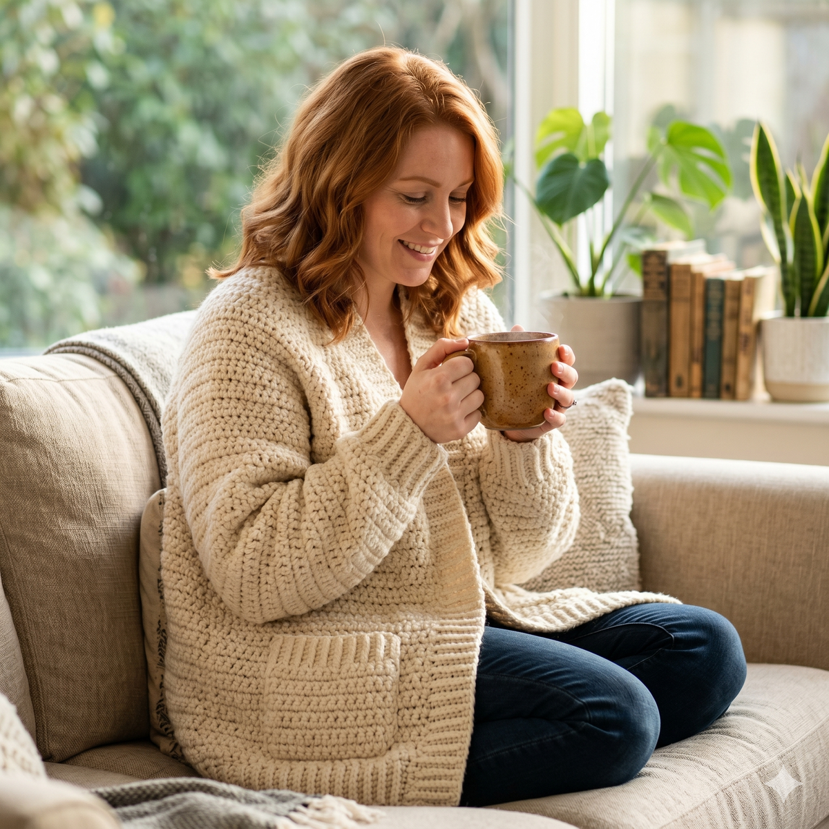Beginner Crochet Cardigan Pattern PDF | Easy Oversized Raglan Cardigan | Step-by-Step Tutorial | XS–5XL