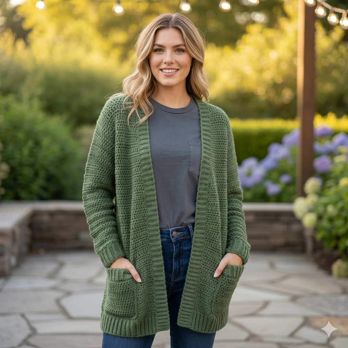 Beginner Crochet Cardigan Pattern PDF | Easy Oversized Raglan Cardigan | Step-by-Step Tutorial | XS–5XL