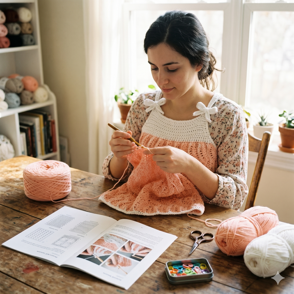 PDF Crochet PATTERN Pretty Waves Favorite Dress N 614 Size 0-3 months to 9-10 years
