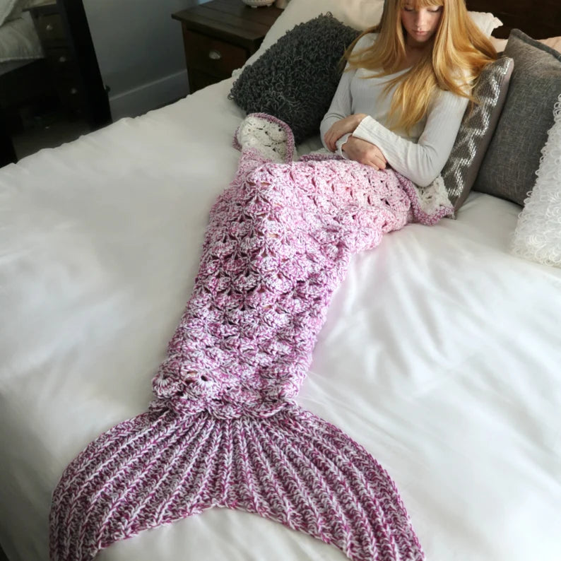 CROCHET PATTERN Rainbow Sparkle Mermaid Blanket / Mermaid tail / Ombre Mermaid / Shell Stitch Mermaid Blanket