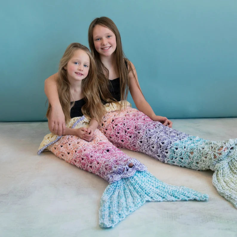 CROCHET PATTERN Rainbow Sparkle Mermaid Blanket / Mermaid tail / Ombre Mermaid / Shell Stitch Mermaid Blanket