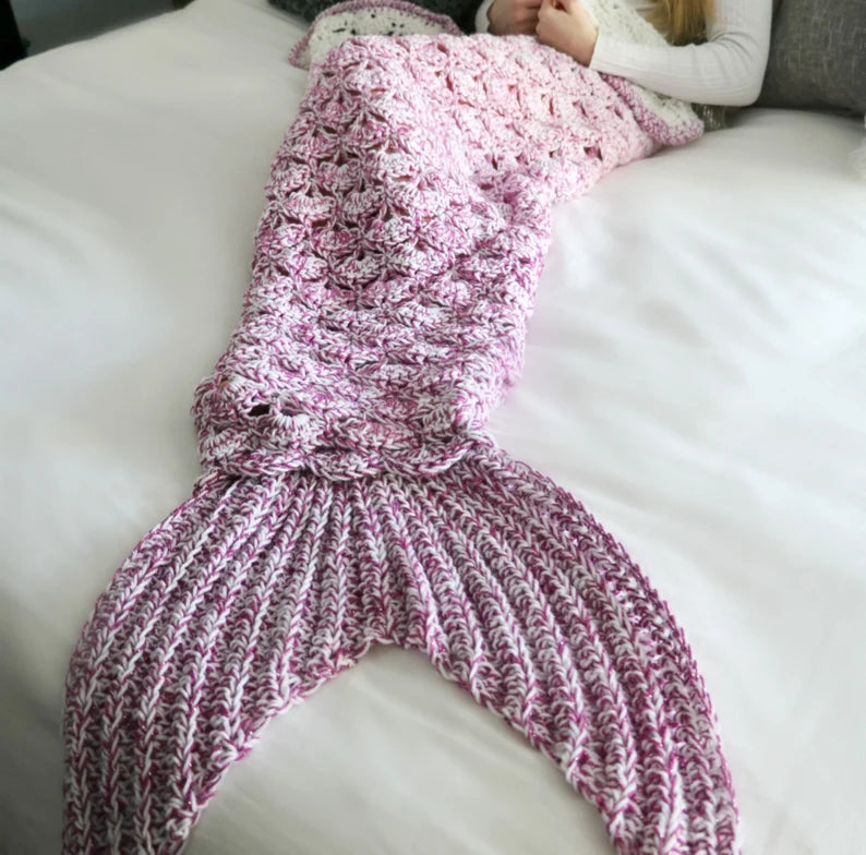 CROCHET PATTERN Rainbow Sparkle Mermaid Blanket / Mermaid tail / Ombre Mermaid / Shell Stitch Mermaid Blanket