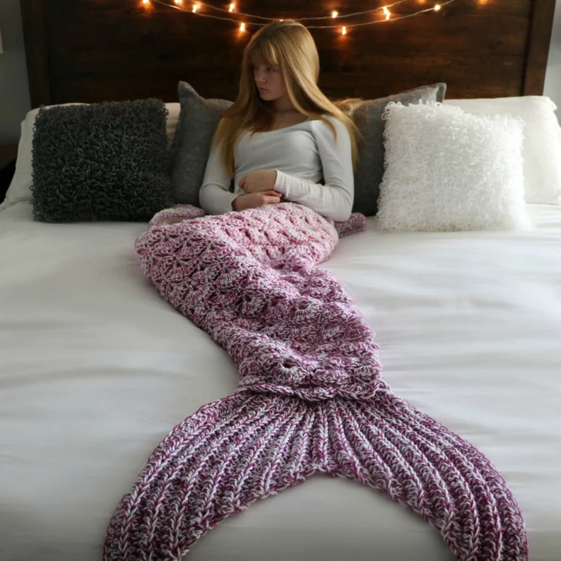 CROCHET PATTERN Rainbow Sparkle Mermaid Blanket / Mermaid tail / Ombre Mermaid / Shell Stitch Mermaid Blanket