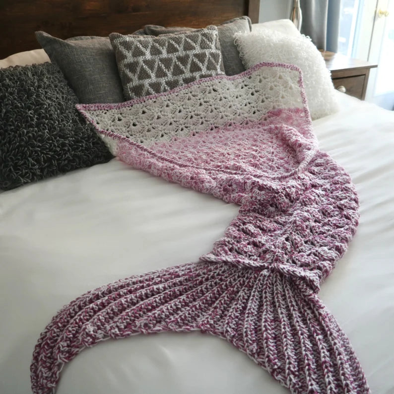 CROCHET PATTERN Rainbow Sparkle Mermaid Blanket / Mermaid tail / Ombre Mermaid / Shell Stitch Mermaid Blanket