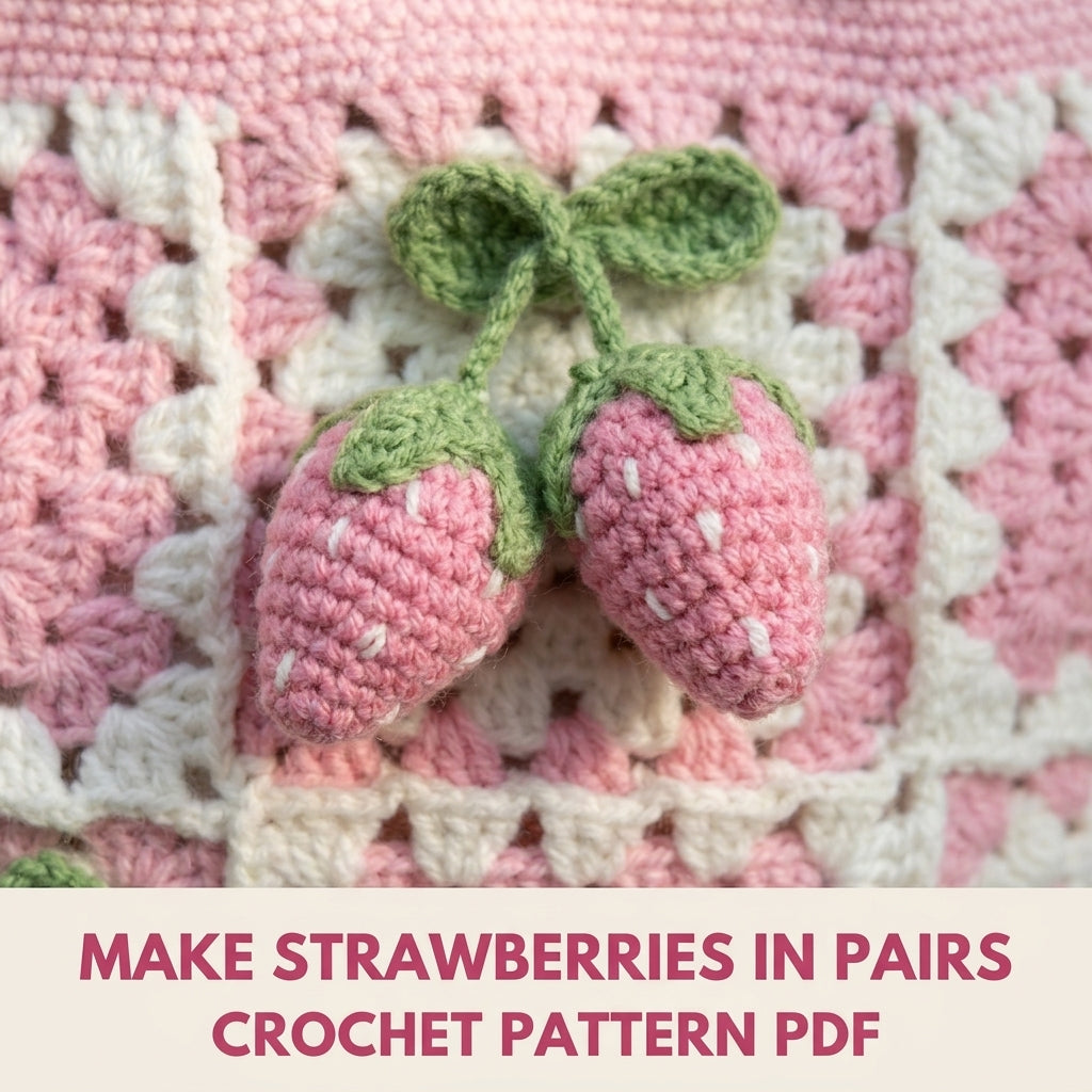 Strawberry Granny Square Tote Crochet Pattern PDF – 3D Strawberry Bag