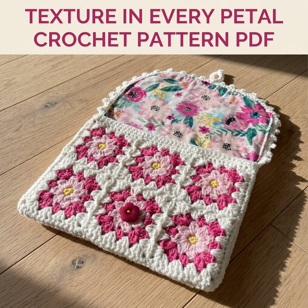 Flower Granny Pocket Pot Holder Crochet Pattern PDF – Kitchen Gift