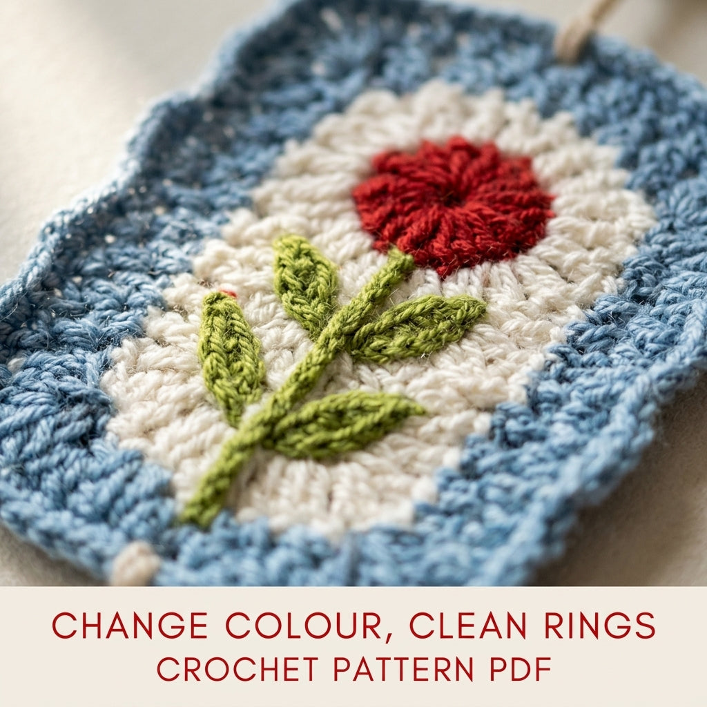 Folk Colour Panel Wall Hangings Crochet Pattern PDF – Scrap Yarn Wall Gallery