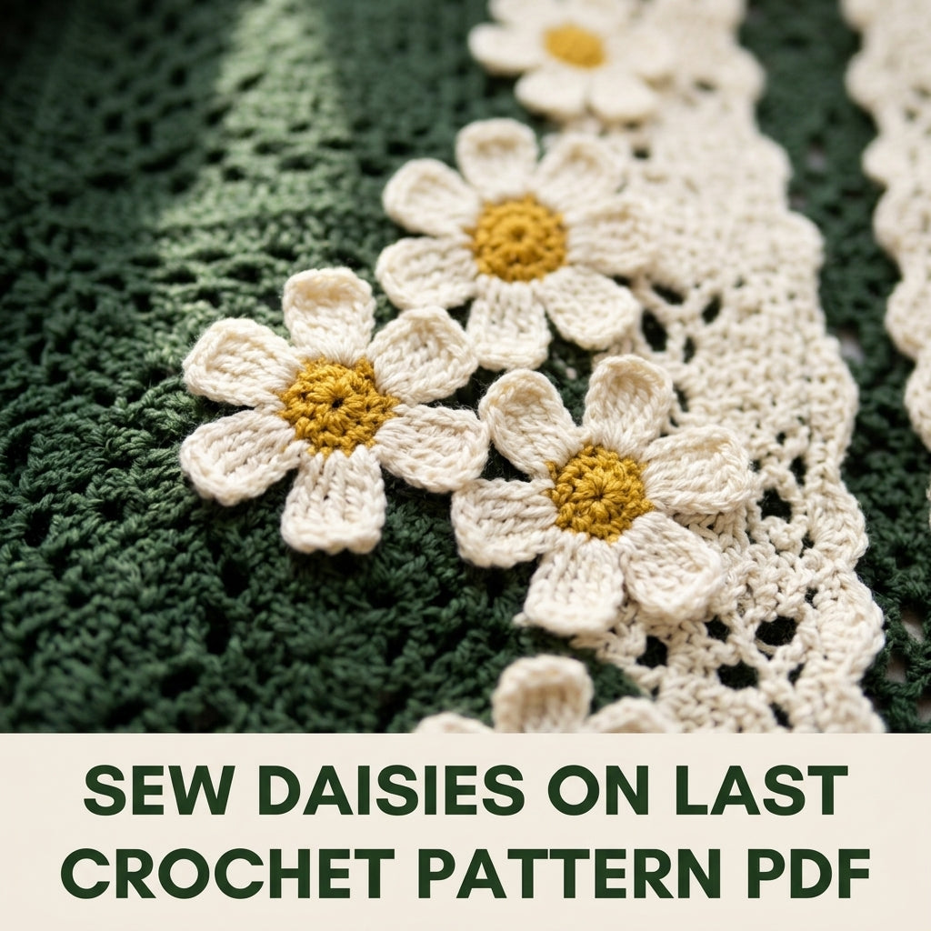 Daisy Cardigan Crochet Pattern PDF – Green and Cream Lace Cardigan