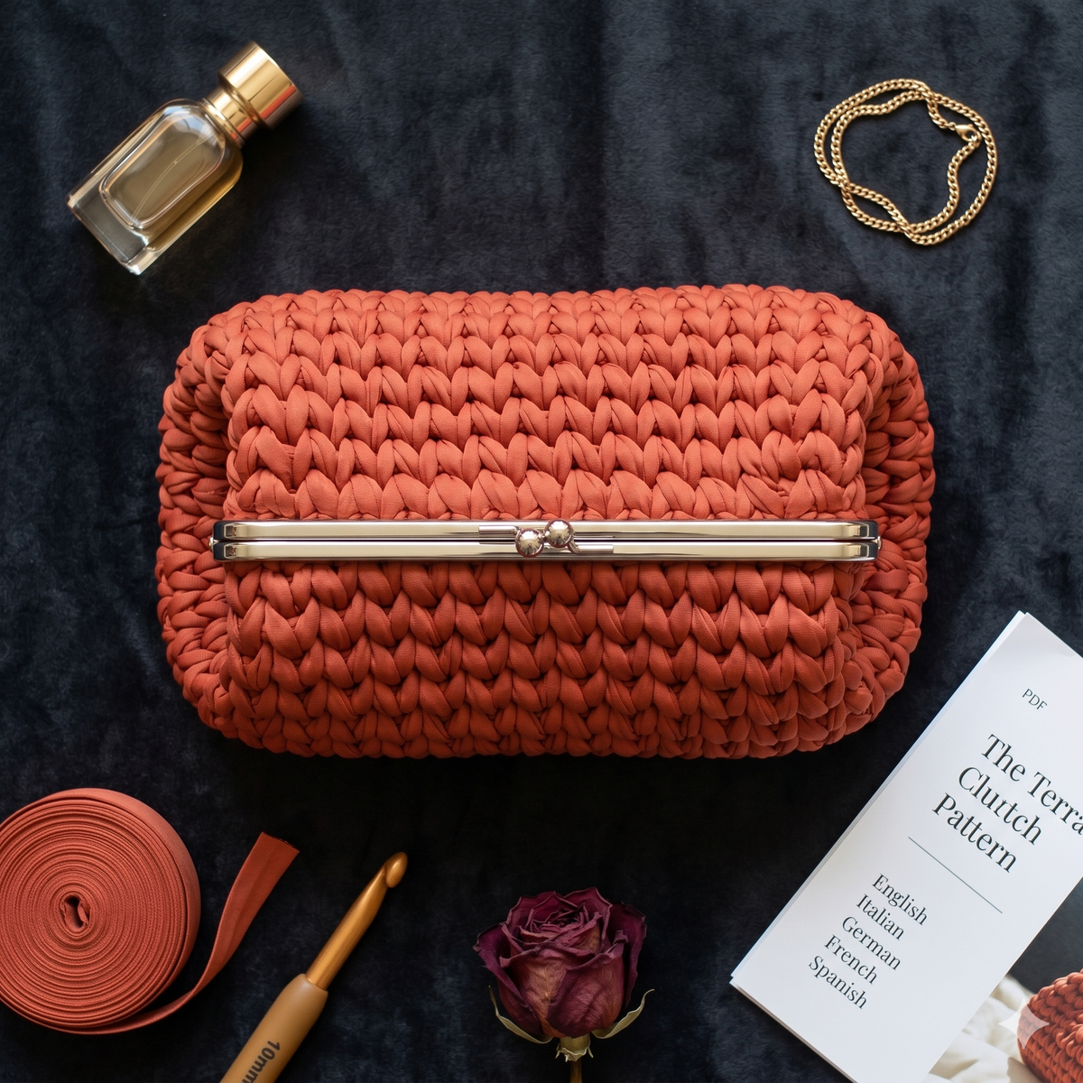Easy Crochet Clutch Pattern with Frame | Beginner Click Clack Bag | Small Structured Purse PDF Tutorial