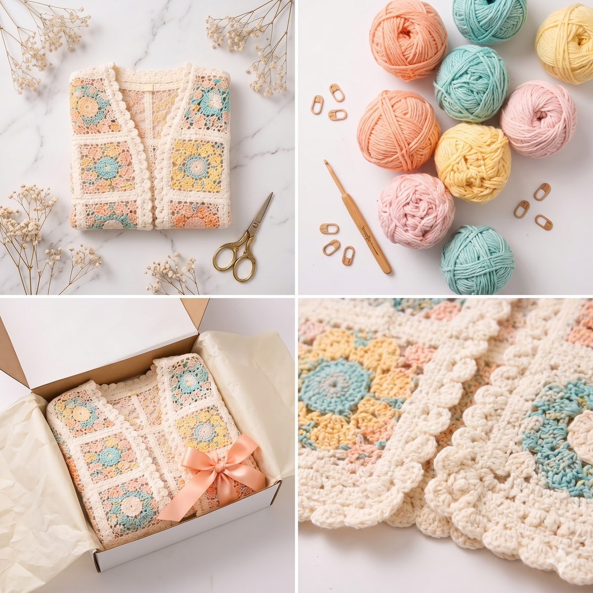 Crochet Cardigan pattern pdf ,Summer Circles Jacket, Easy Granny sweater-XS-3XL, crochet cardigan Easy guide, Cardigan Pattern Tutorial