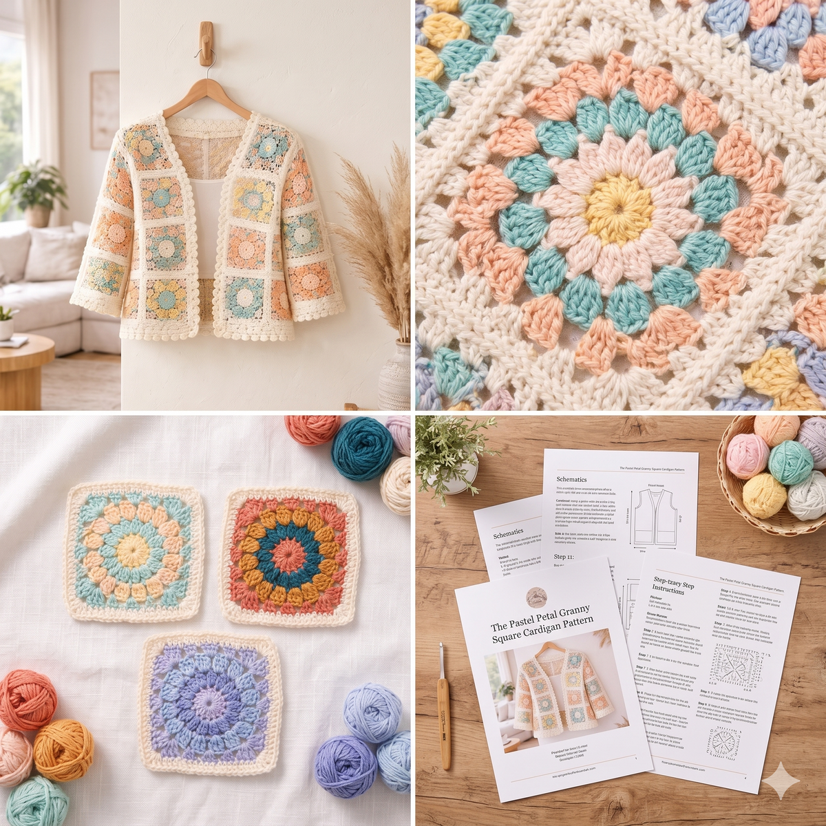 Crochet Cardigan pattern pdf ,Summer Circles Jacket, Easy Granny sweater-XS-3XL, crochet cardigan Easy guide, Cardigan Pattern Tutorial