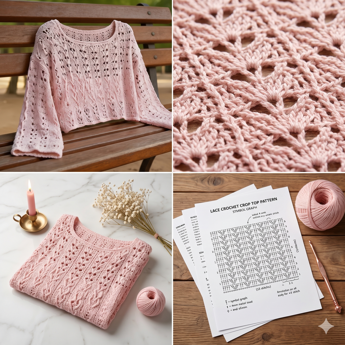 Crochet Crop Top Pattern PDF, Boho Lace Crochet Top, Summer Crochet Sweater, Womens Crochet Blouse Pattern, Easy DIY Top