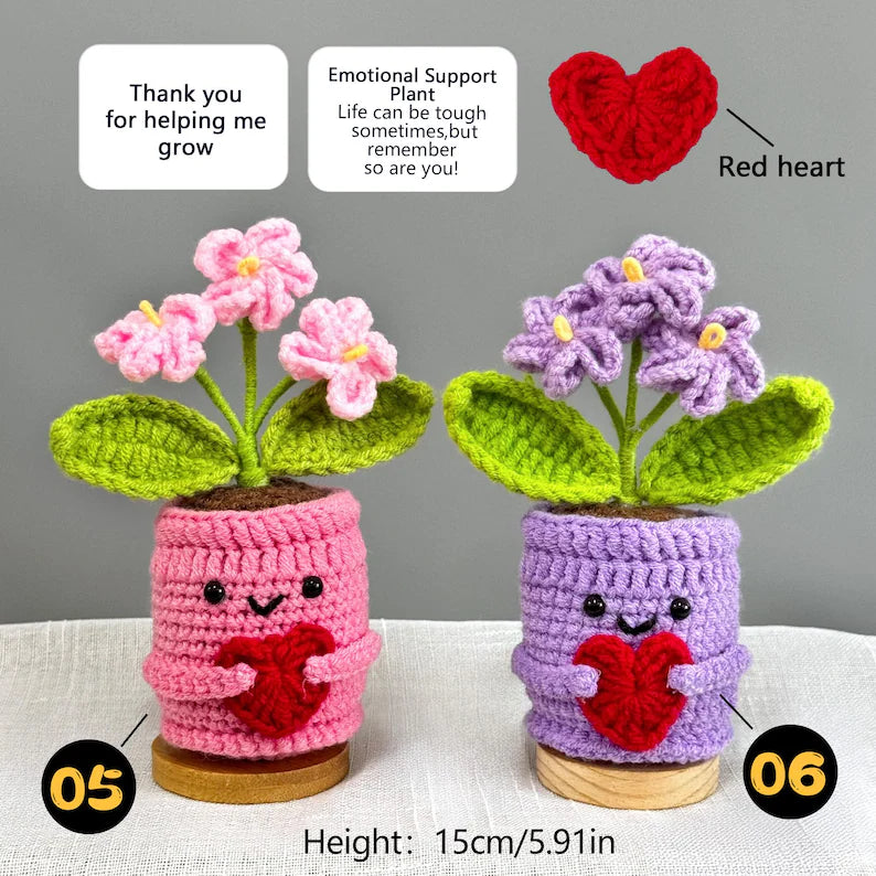 Crochet Sunflower Plant,Encouragement Daily Positive,Birthday Gift for Her,Positive Desk Decor,Crochet Forget-me-not,Mother's Day gift