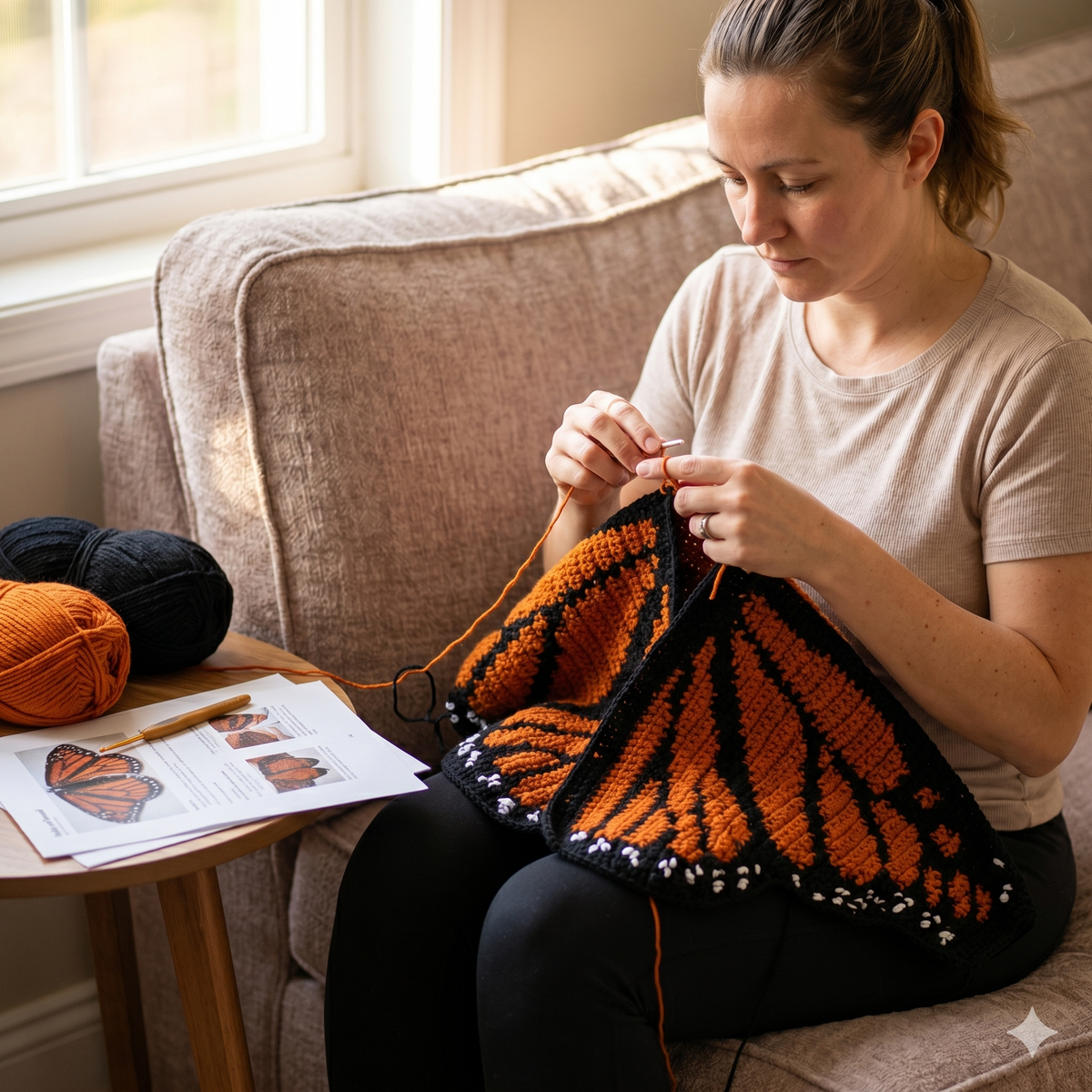 Crochet Butterfly Cardigan: Tapestry Chart, Newborn to 14 Years (PDF Pattern)