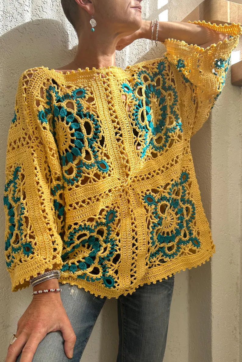 CROCHET PATTERN: Clas Top | Granny Square Top with Video Tutorial | Instant Download PDF