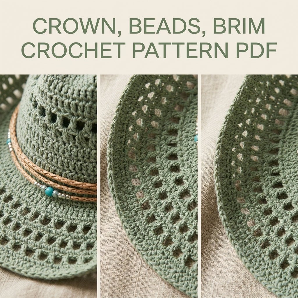 Sage Lace Summer Western Hat Crochet Pattern PDF – Sage Lace Cowboy Hat