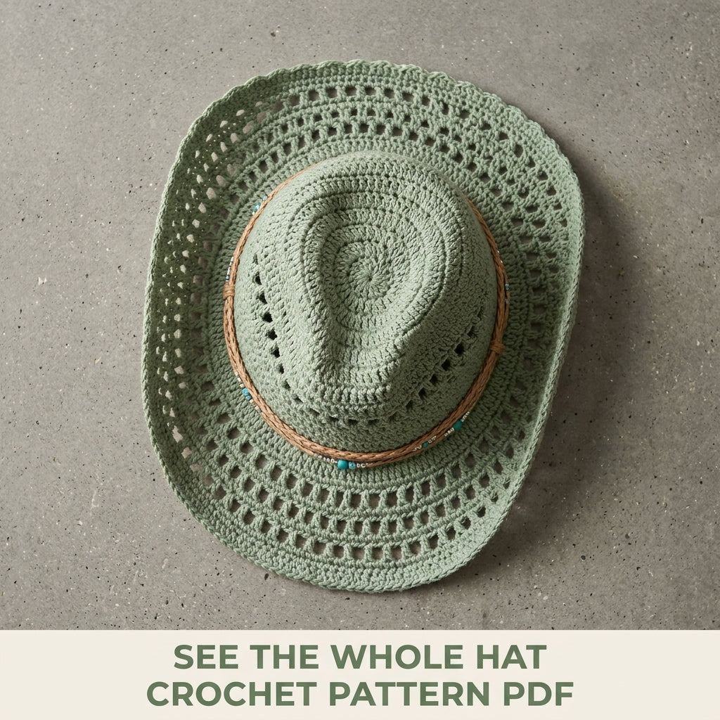 Sage Lace Summer Western Hat Crochet Pattern PDF – Sage Lace Cowboy Hat