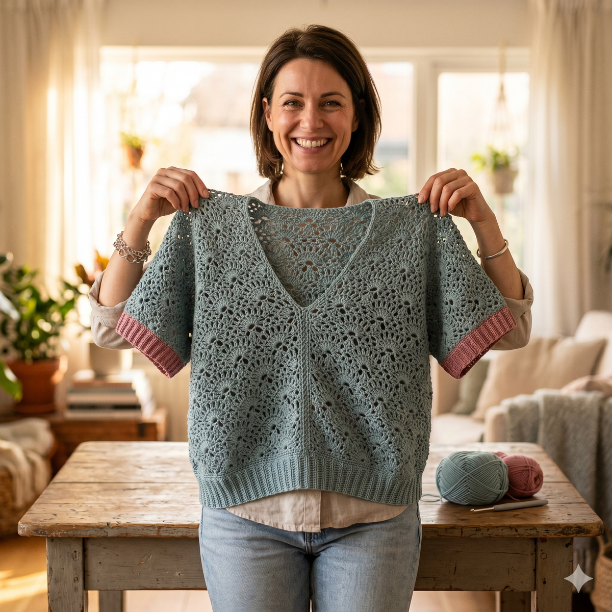 CROCHET PATTERN: Shelly Top | Granny Square Pullover & Cardigan | Easy Women's Crochet Tutorial