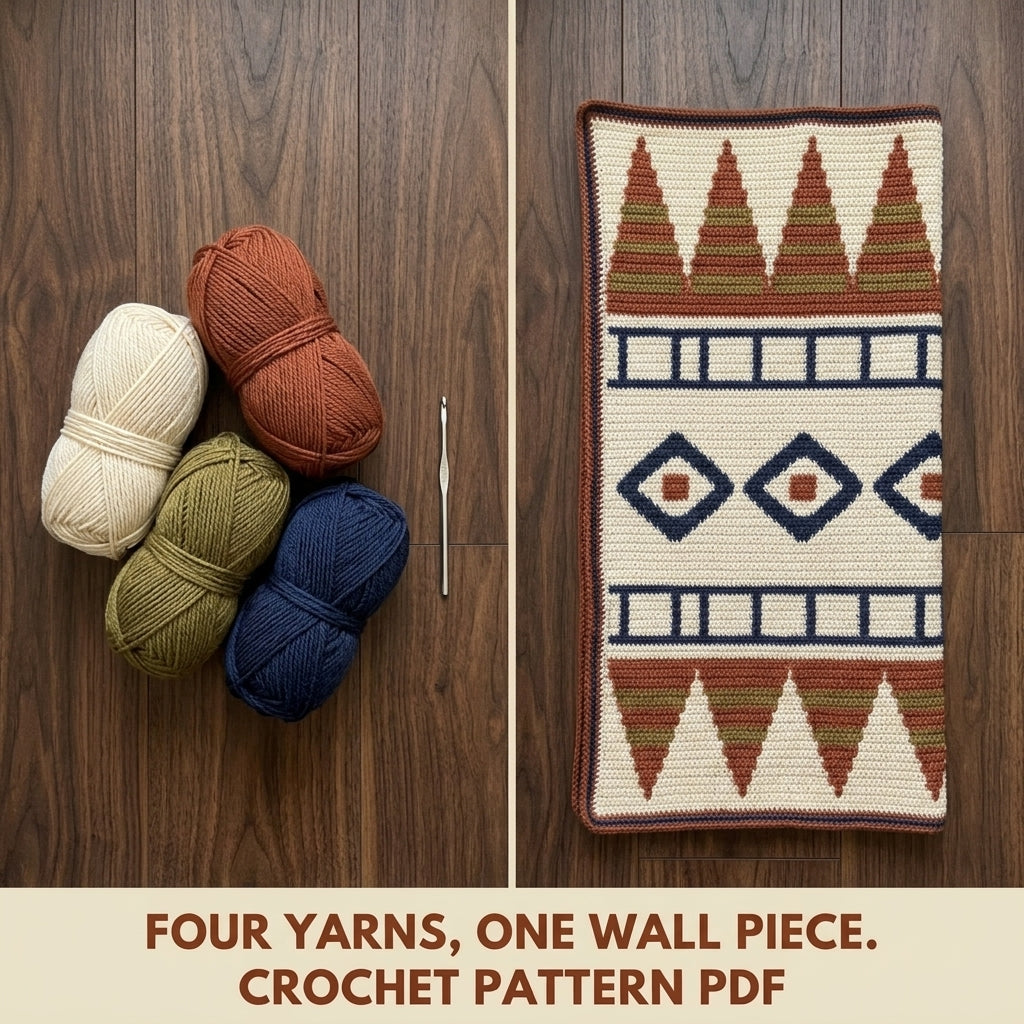 Triangle Tapestry Crochet Pattern PDF – Geometric Crochet Wall Decor