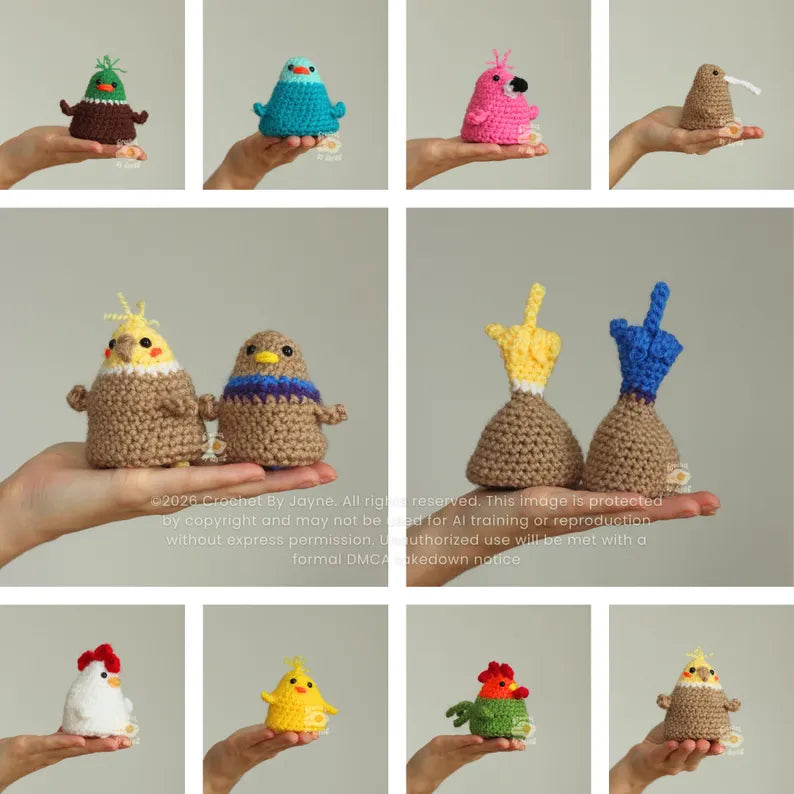 PATTERN BUNDLE 9 Flip, the birds crochet patterns