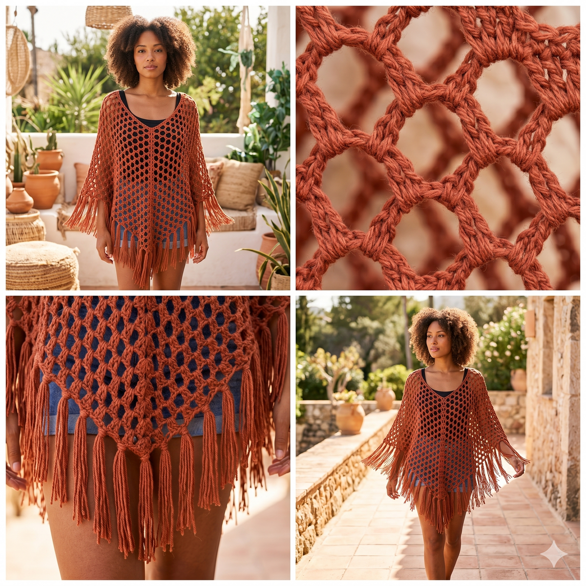 CROCHET PONCHO PATTERN digital download summer shawl poncho beach coverup tassels. Hippie. Boho