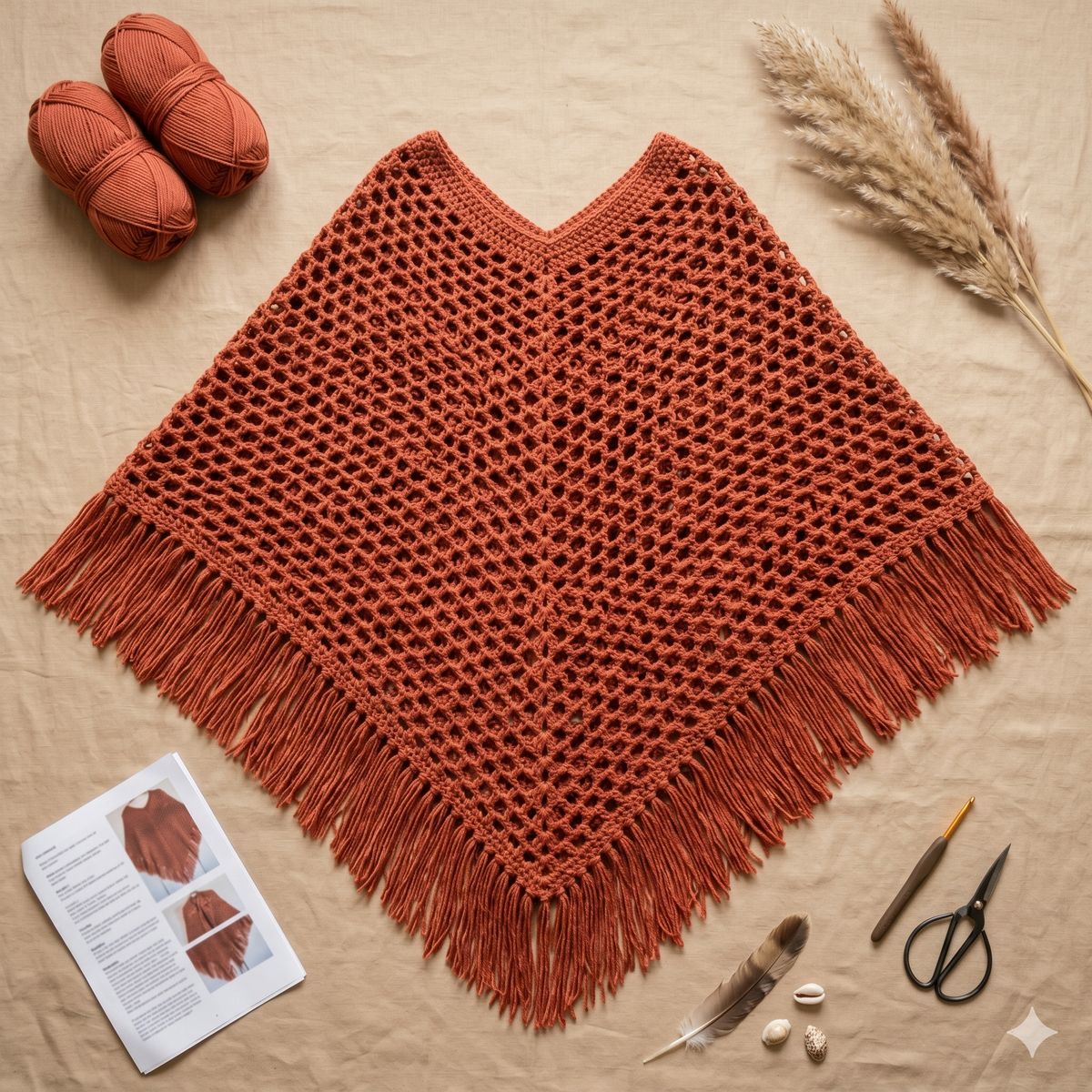 CROCHET PONCHO PATTERN digital download summer shawl poncho beach coverup tassels. Hippie. Boho