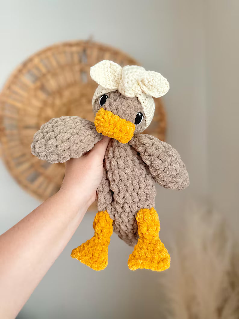 Duck Lovey Crochet Pattern: Low Sew Amigurumi (PDF Pattern)
