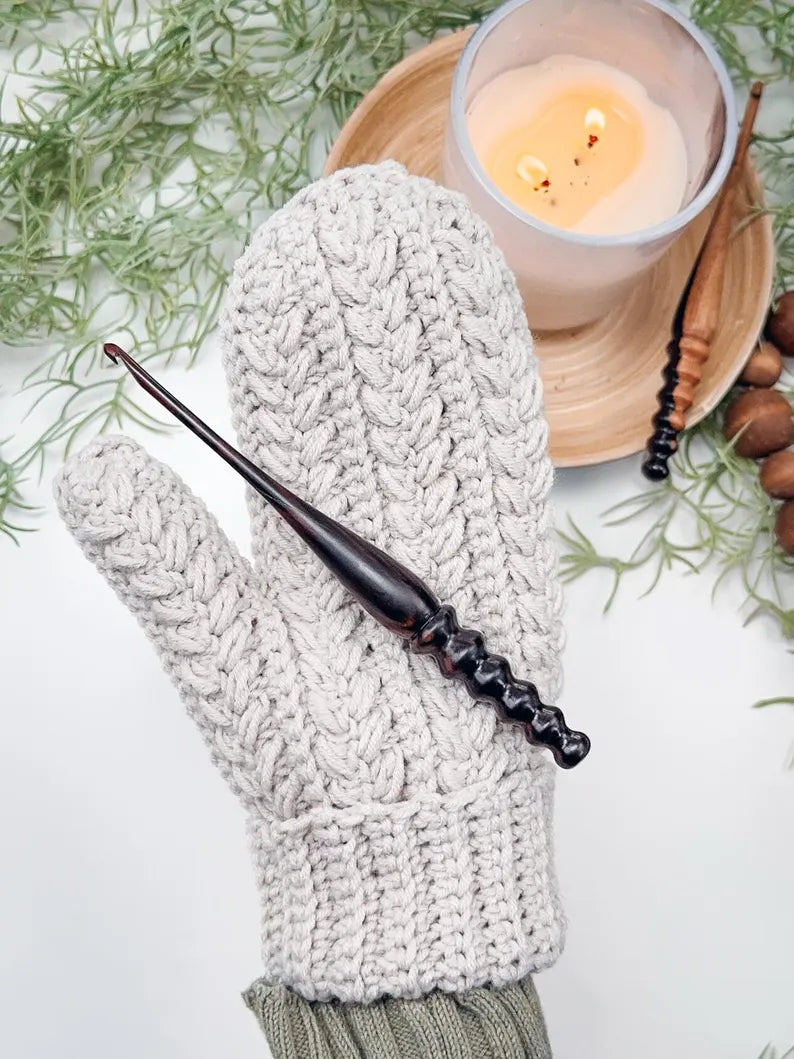 CROCHET PATTERN + VIDEO Winter Wheat Stitch Crochet Mittens Pattern - 6 Sizes Baby to Adult, Flat One-Piece Design Wheat Stitch™ Gloves